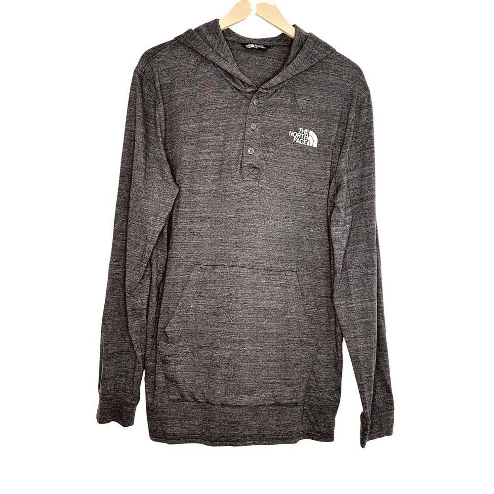 The North Face Hoodie Mens Large Grey Henley Pullover